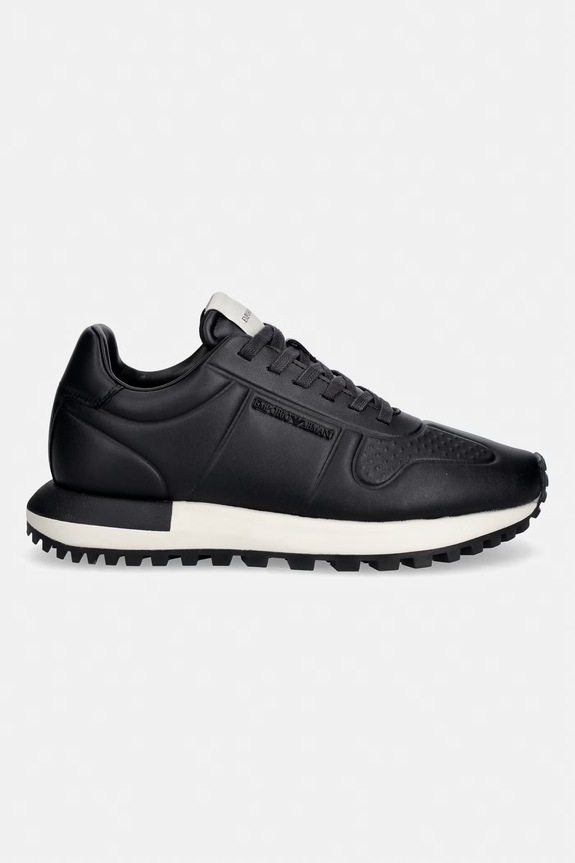 Emporio Armani sneakersy skórzane EM003740.AF19726.MC005 czarny SS26