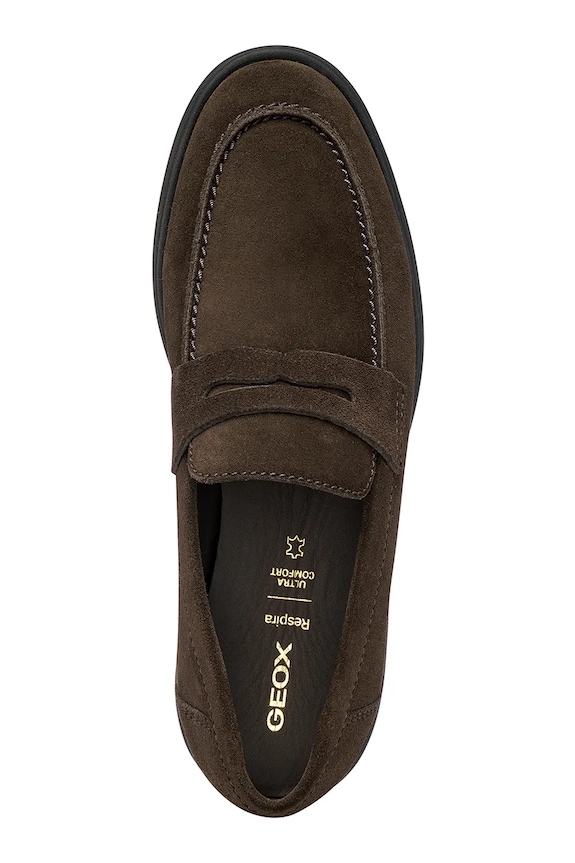 Geox mocassini in camoscio U SPHERICA EC17 U65LAA00020C6006 marrone