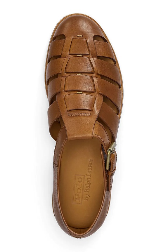 Boty Polo Ralph Lauren sandály pánské kožené Finn Lug 803961442001.200 hnědá