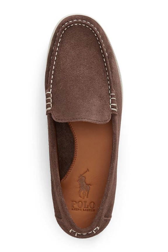 Obuv Polo Ralph Lauren mokasíny pánske semišové Merton Vnetn 803P09766001.201 hnedá