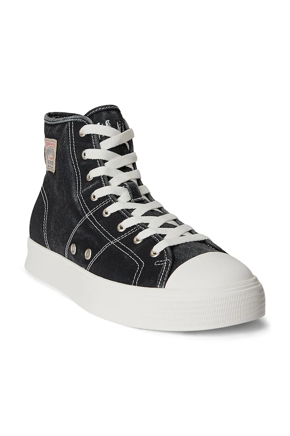 Polo Ralph Lauren Ayers Mid teniși înalți pentru bărbați, din nubuc 809P07628003.001 negru SS26