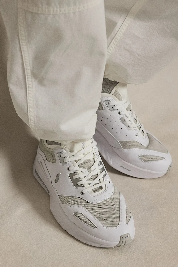 Polo Ralph Lauren Boerum Knit sneakers pentru bărbați, din piele 809P07533001.100 alb
