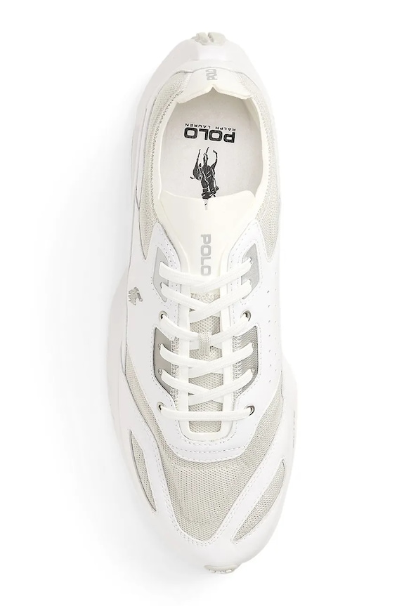Încălțăminte Polo Ralph Lauren Boerum Knit sneakers pentru bărbați, din piele 809P07533001.100 alb