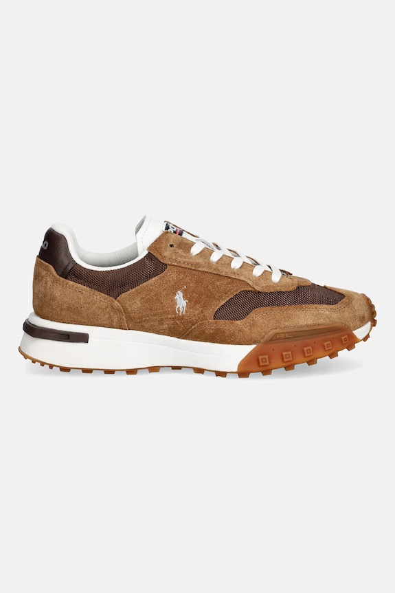 Polo Ralph Lauren Eldridge sneakers pentru bărbați, din piele întoarsă 809P09758001.260 maro SS26