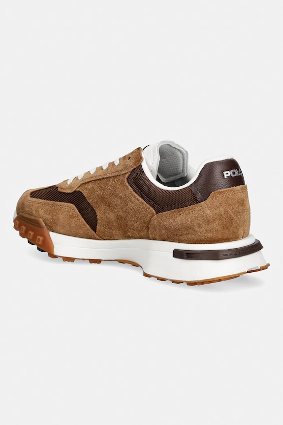 Încălțăminte Polo Ralph Lauren Eldridge sneakers pentru bărbați, din piele întoarsă 809P09758001.260 maro