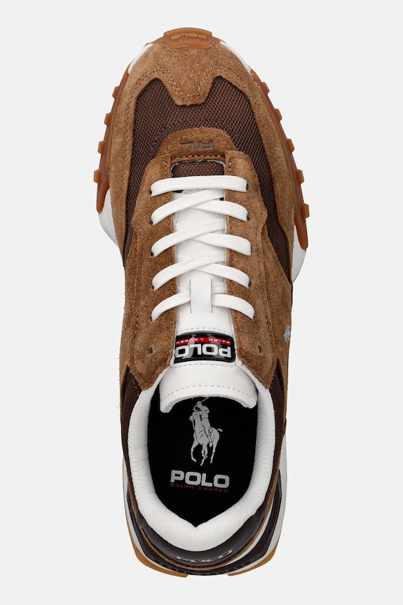 Polo Ralph Lauren Eldridge sneakers pentru bărbați, din piele întoarsă maro 809P09758001.260