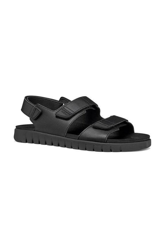 Kožené sandále Geox U FLEXTRIDE S U652JA0009BC9999 čierna SS26