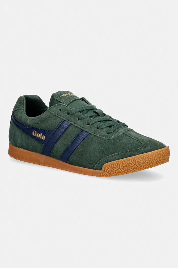 Semišové tenisky Gola HARRIER přírodní kůže zelená CMA192ND