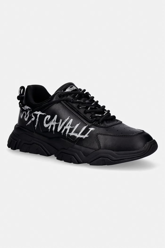 Just Cavalli tenisky pánske kožené čierna 80QA3SH1ZPC21899