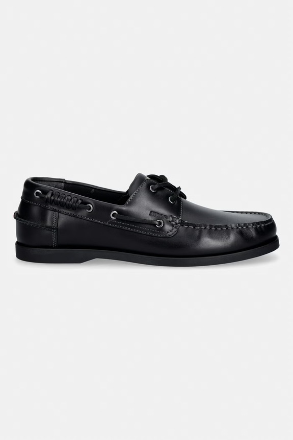 Δερμάτινα μοκασίνια HUGO Darcy 50563321.001 μαύρο SS26
