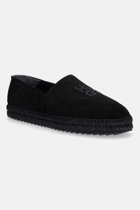 HUGO espadryle męskie zamszowe Sannes czarny 50563325.001