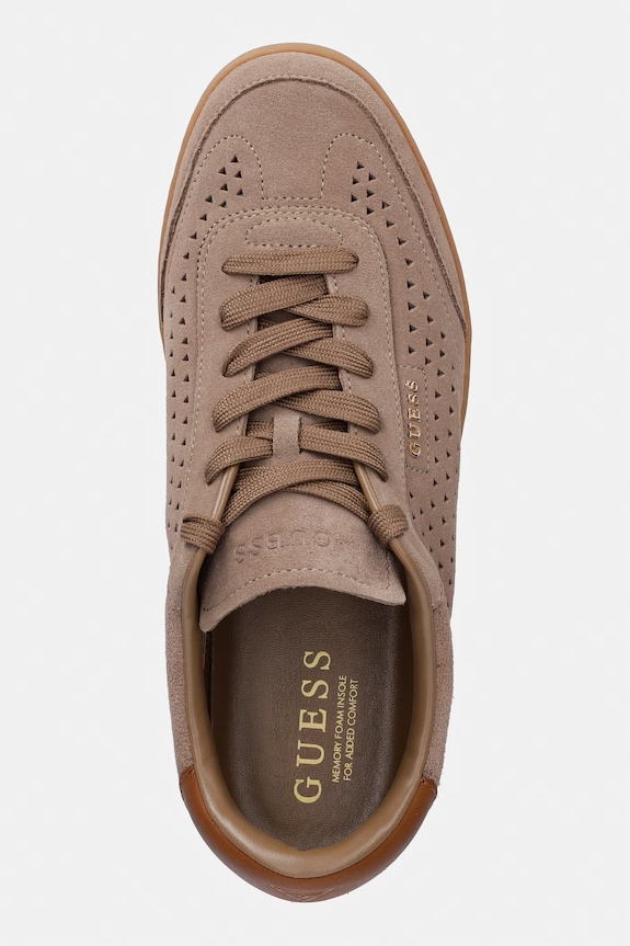 Guess NIXXTER sneakersy męskie zamszowe brązowy FMJNIX.SUE12.BROWN