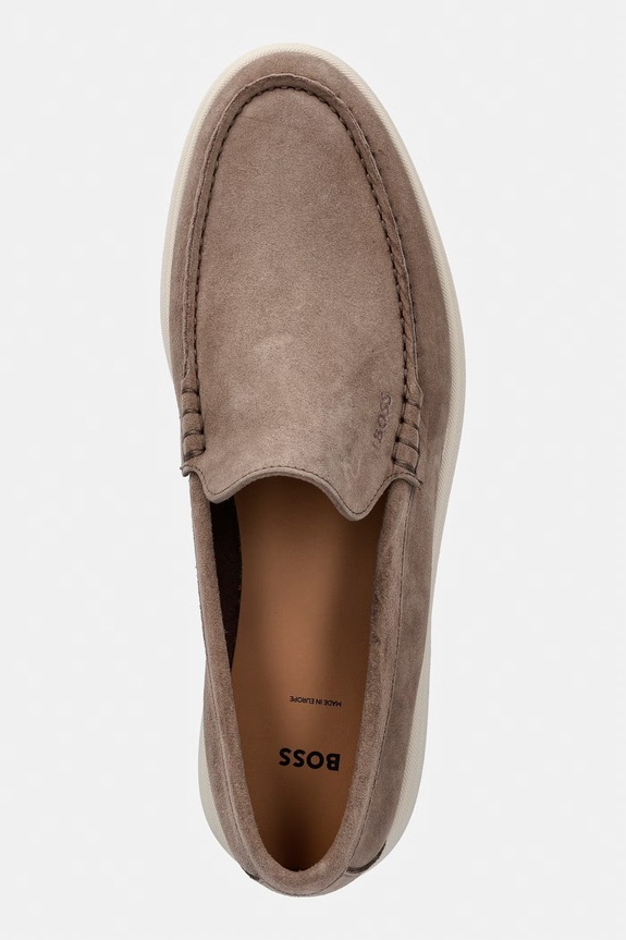 BOSS loafersy męskie zamszowe Sienne beżowy 50543083.262