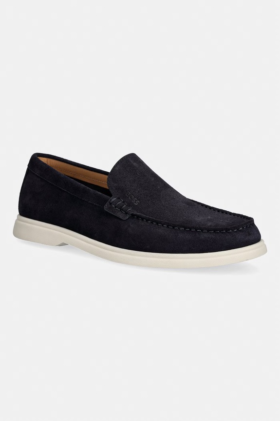 BOSS loafersy męskie zamszowe Sienne granatowy 50543083.402