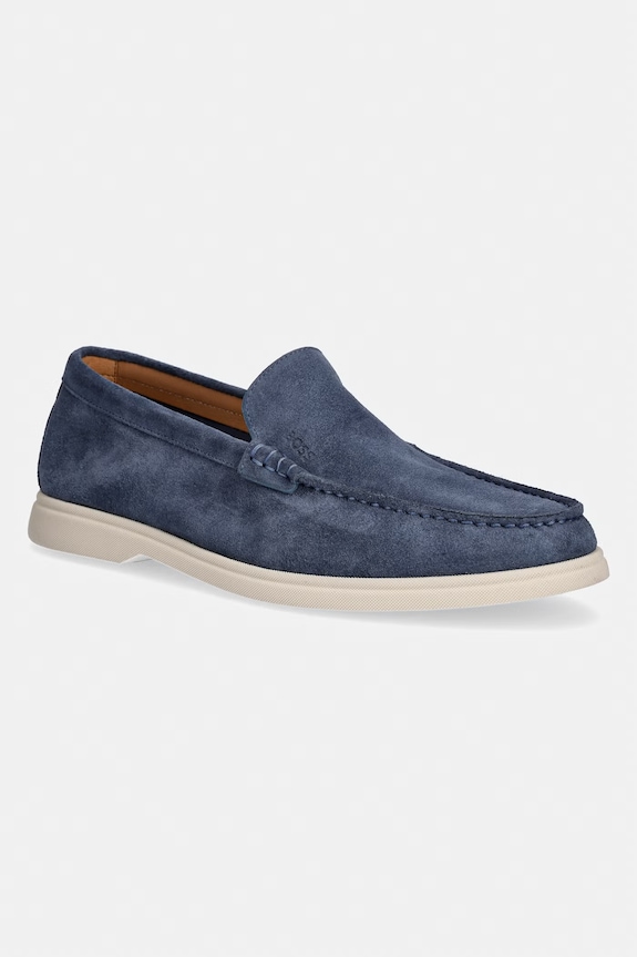 BOSS mocasini din piele întoarsă Sienne piele întoarsă albastru 50543083.462