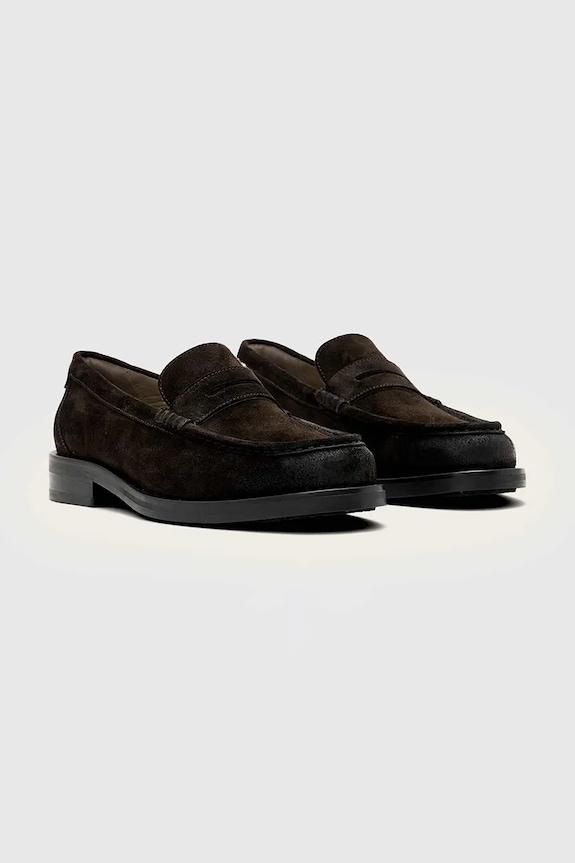 Semišové mokasíny AllSaints Bloom Suede Loafer M022FC.DBR hnedá SS26