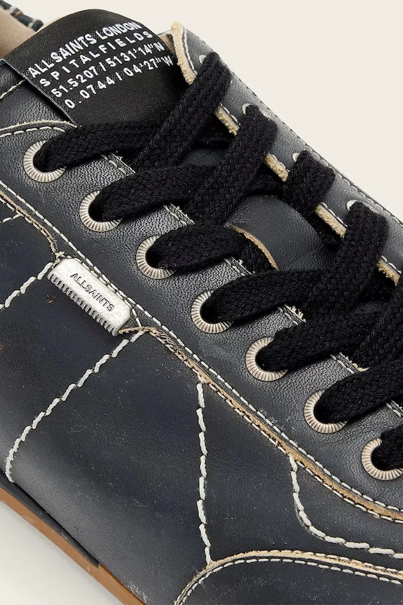 AllSaints Liam Low Top tenisky pánske kožené čierna M043FE