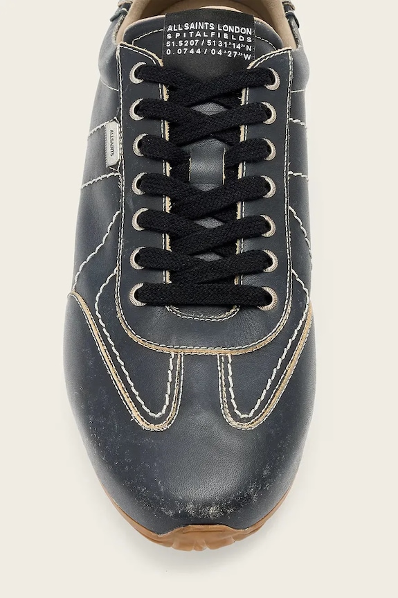 AllSaints Liam Low Top tenisky pánske kožené M043FE čierna