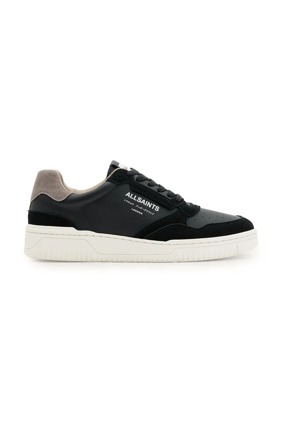 Kožne tenisice AllSaints Regan Low Top brušena koža crna M037FE