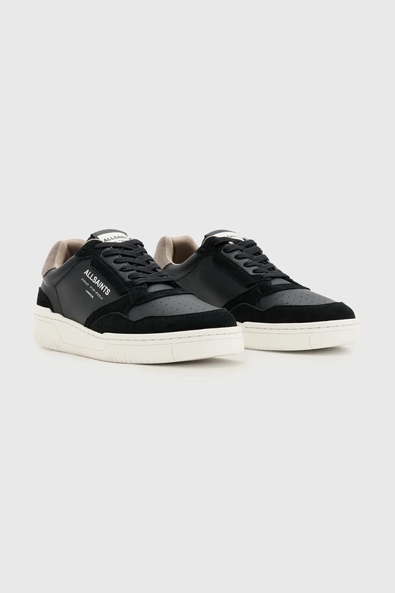 Kožne tenisice AllSaints Regan Low Top M037FE crna SS26
