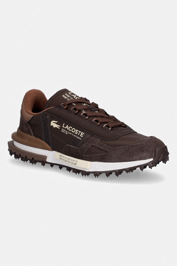 Tenisky Lacoste Elite Active Sneakers semišová koža hnedá 51SMA0042
