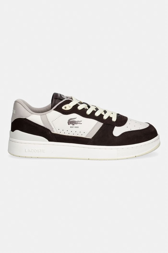 Lacoste sneakersy skórzane Men T-Clip Set Sneakers 51SMA0100 brązowy SS26
