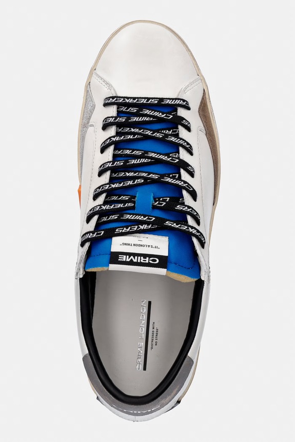 Crime London sneakers in pelle DISTRESSED bianco 11004AA8.10