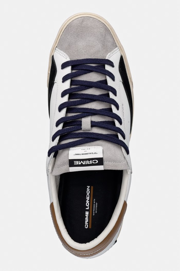 Δερμάτινα sneakers Crime London DISTRESSED 2.0 λευκό 11070AA8.10