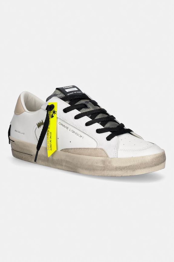 Sneakers Crime London SK8 DELUXE υφασμάτινο λευκό 19104PP8.10