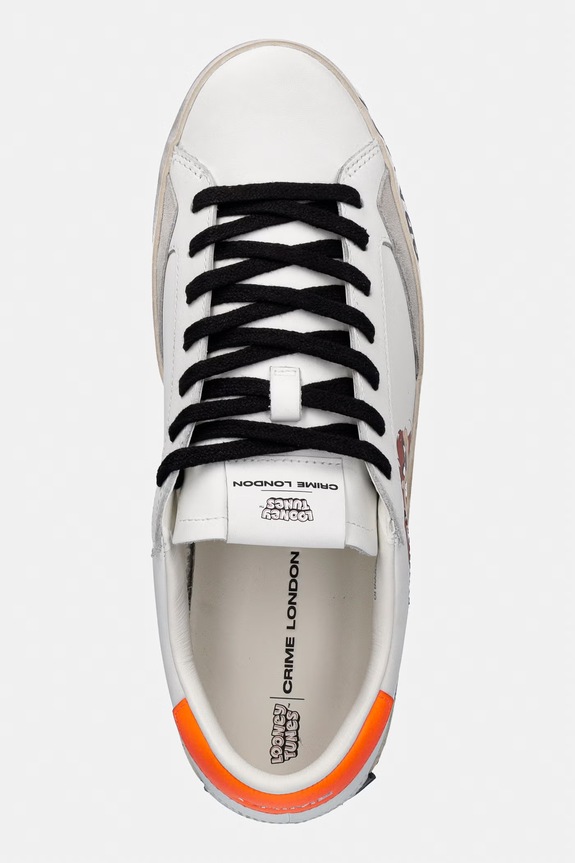 Δερμάτινα sneakers Crime London DISTRESSED WARNER BROS λευκό 77050PP8.10