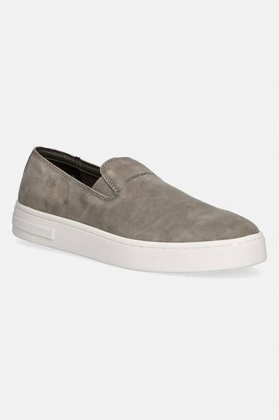 Armani Exchange mokasyny męskie zamszowe zielony XM002633.AF16411.Z7016