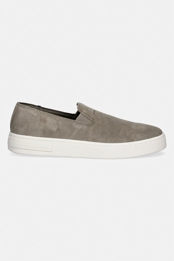 Armani Exchange mokasyny męskie zamszowe XM002633.AF16411.Z7016 zielony SS26