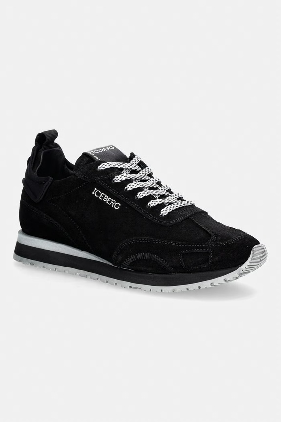 Iceberg Ultra sneakers bărbătești din piele întoarsă negru IU185305