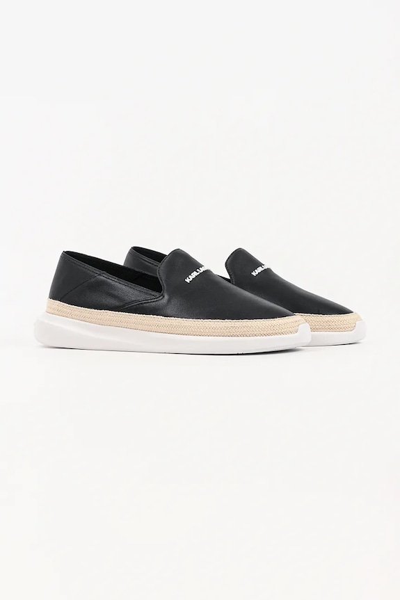 Karl Lagerfeld espadryle męskie skórzane Helios KL20520.000 czarny SS26