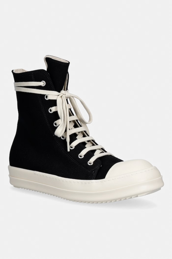 Rick Owens DRKSHDW trampki Denim tekstylny czarny DU01F4800.DO