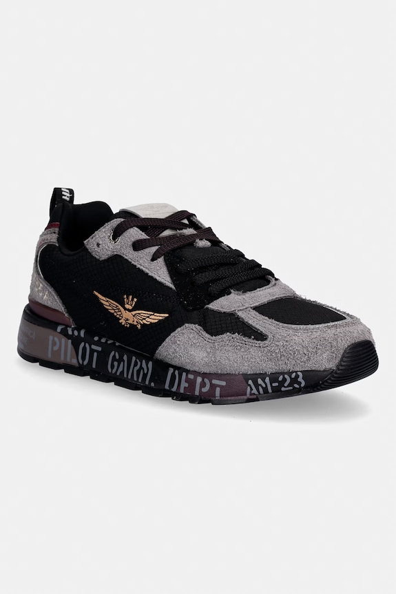 Tenisky Aeronautica Militare FURRY SNEAKERS semišová koža čierna 261SC0276UCT03546.34300