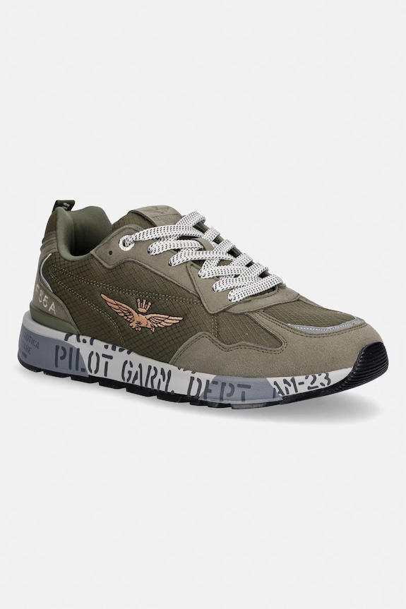Tenisky Aeronautica Militare SNEAKERS imitácia semišu zelená 261SC0276UCT04327.07301