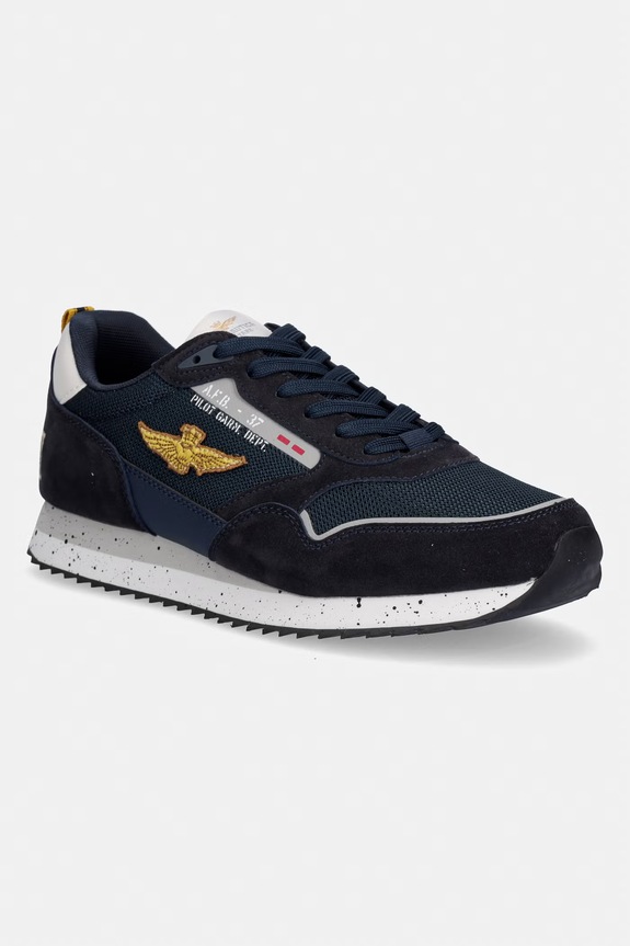 Tenisky Aeronautica Militare SNEAKERS imitácia kože tmavomodrá 261SC0288UCT03545.08184