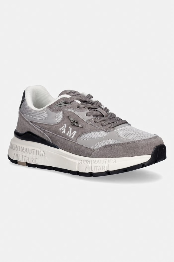 Tenisky Aeronautica Militare SNEAKERS semišová kůže šedá 261SC0318UCT04248.34353