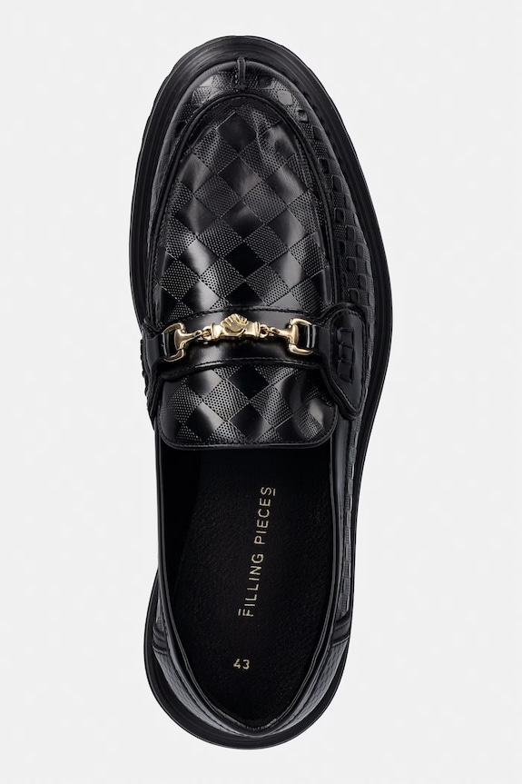 Filling Pieces Loafer Graved mocasini pentru bărbați din piele negru 112611303311.130