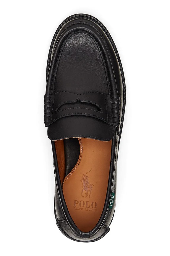 Polo Ralph Lauren mokasyny skórzane LEATHER-JETT PENNY czarny 803961420001