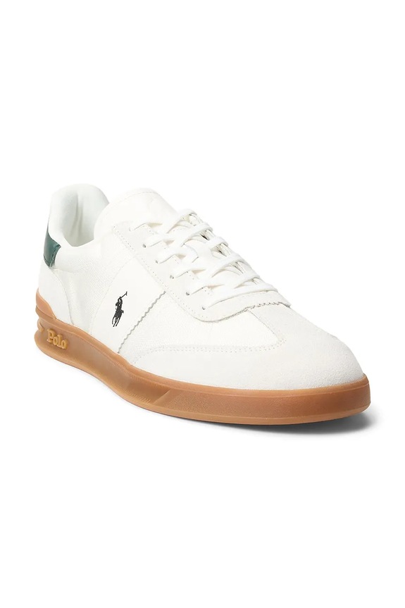 Polo Ralph Lauren leather sneakers NYLON/SUEDE-HRT AERA 809P09761001 white SS26
