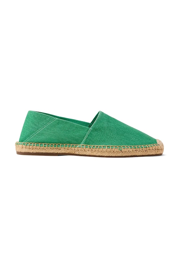 Polo Ralph Lauren WASHED CANVAS espadryle męskie bawełniane zielony 803P07659002