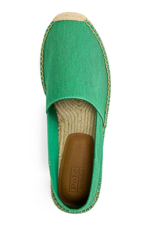 Obuwie Polo Ralph Lauren WASHED CANVAS espadryle męskie bawełniane 803P07659002 zielony