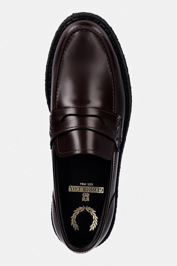 Fred Perry mocassini in pelle granata SB1345