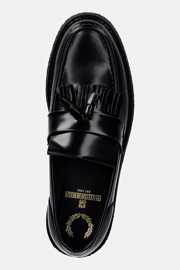 Fred Perry mokasyny skórzane czarny SB8355