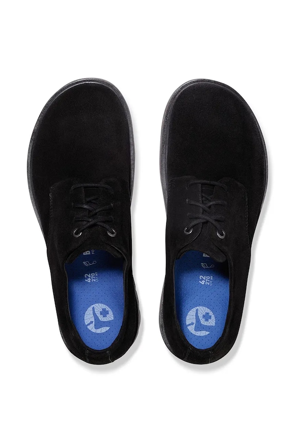 Birkenstock Highwood Lace Low men's suede flat heeled shoes black 1030209