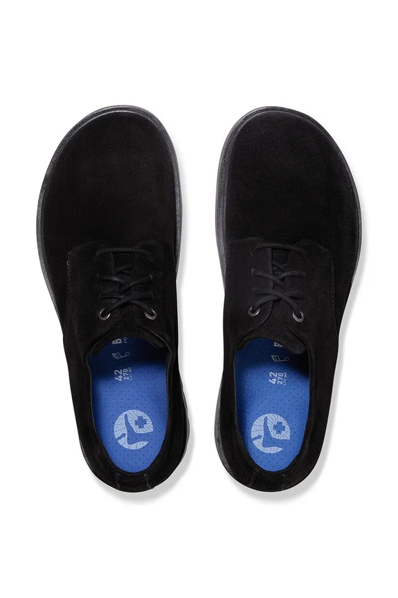 Birkenstock Highwood Lace Low men's suede flat heeled shoes black 1030209