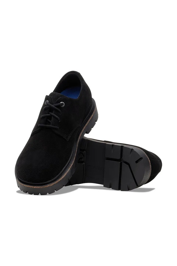 Birkenstock Highwood Lace Low men's suede flat heeled shoes 1030209 black