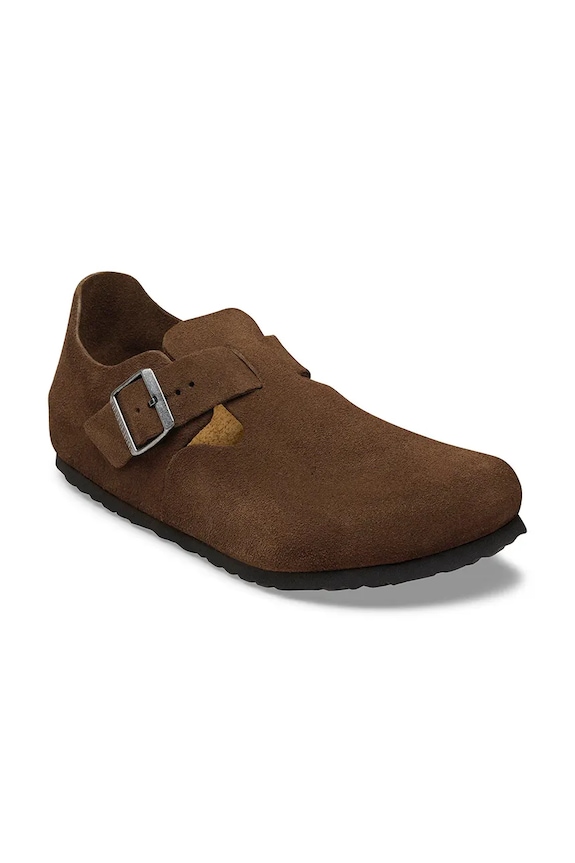 Birkenstock London półbuty męskie zamszowe 1032068 brązowy SS26